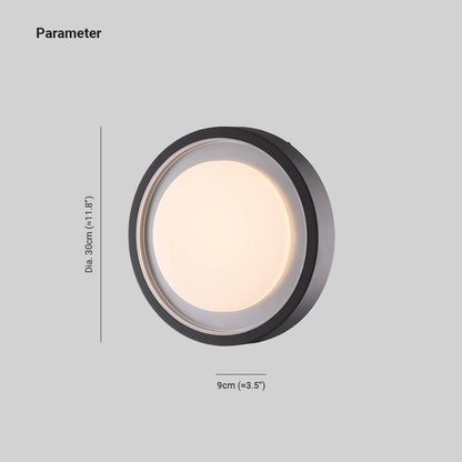 Outdoor Wall Light LED Circular Disc Metal Black