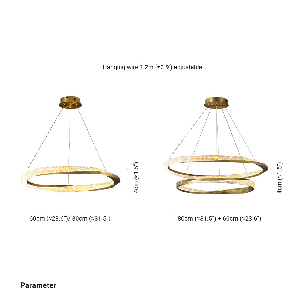 Gold Pendant Minimalist Light Spiral