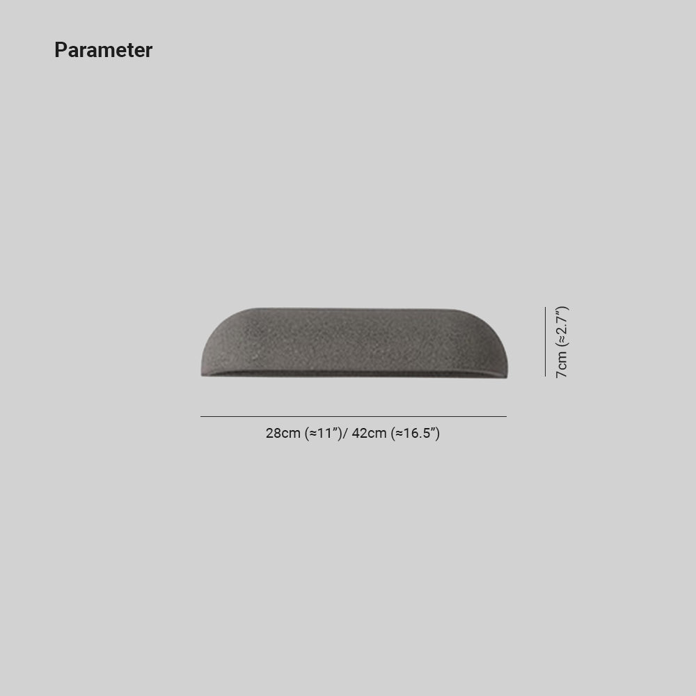Outdoor Wall Light Metal And Stone Finish Minimalist Semi Elliptical