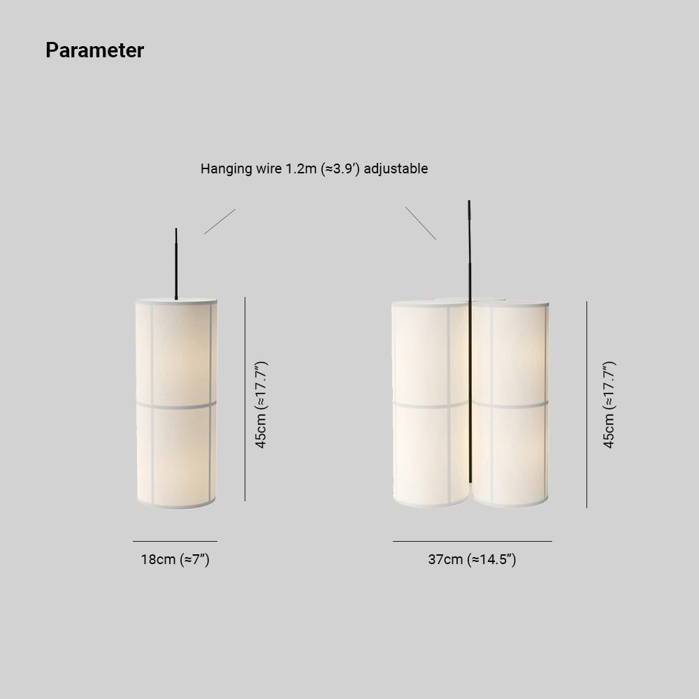 Cylinder Japanese Fabric Pendant Light With Soft Glow