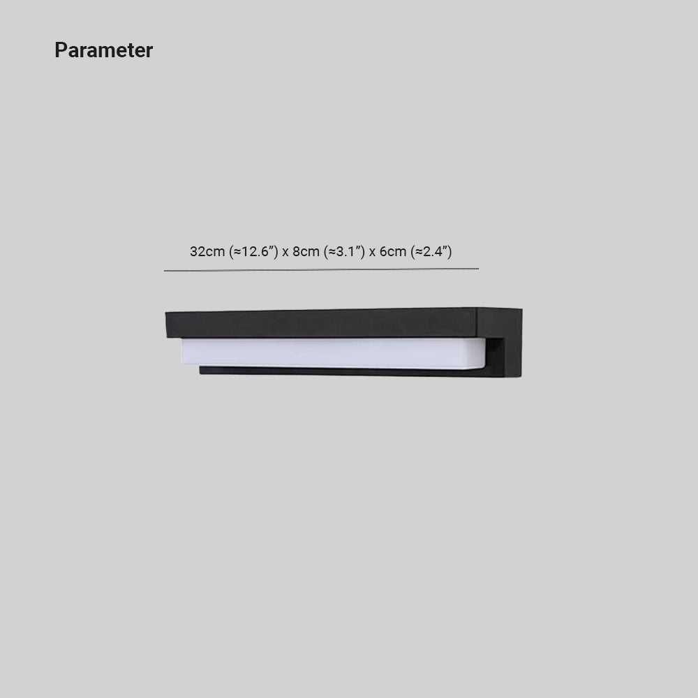 Outdoor Wall Light Solar Linear Black Minimalist