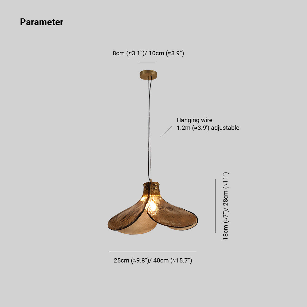 Flower LED Glow Glass Adjustable Pendant Light