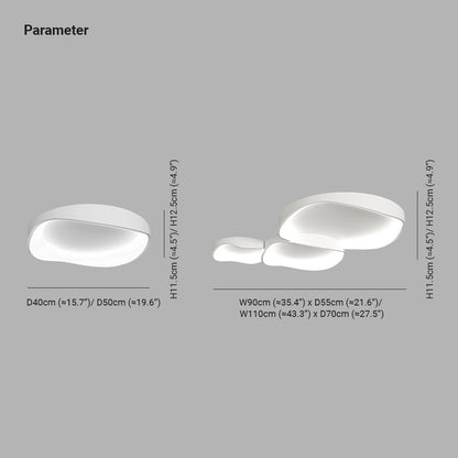 Ceiling Light Elegant Flush Mount Wave For Living Room And Bedroom