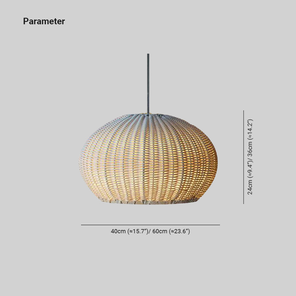 Durable Frame Bamboo And Metal Pendant Light