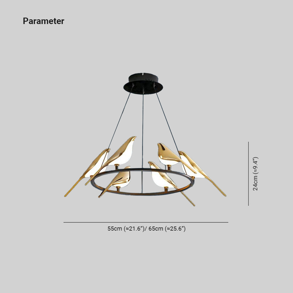 Gold And Black Bird Style Pendant Light For Warm Ambience