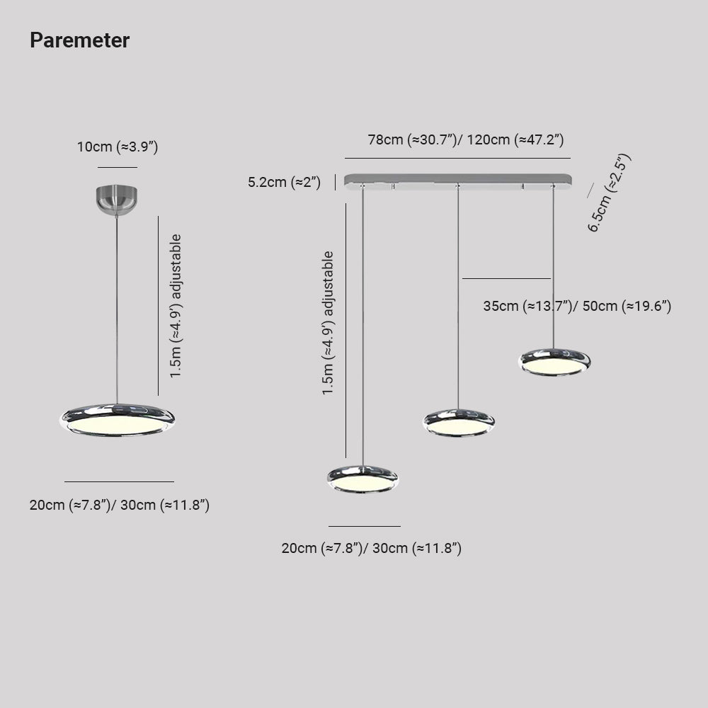 Metal Pendant Light With Acrylic Shade Circular Minimalist