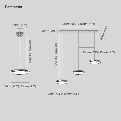 Metal Pendant Light With Acrylic Shade Circular Minimalist