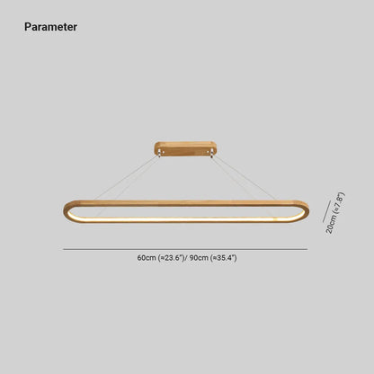 Dimmable Color Temperature Oval Wood Pendant Light