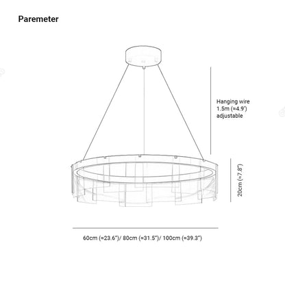 Metal Pendant Light Ring Black For Living Rooms Ambient