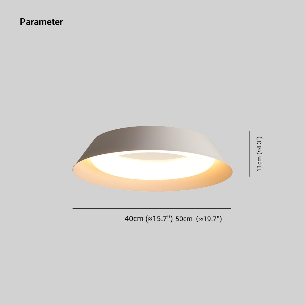 Nordic White Flush Mount Ceiling Light With Acrylic Shade Metal