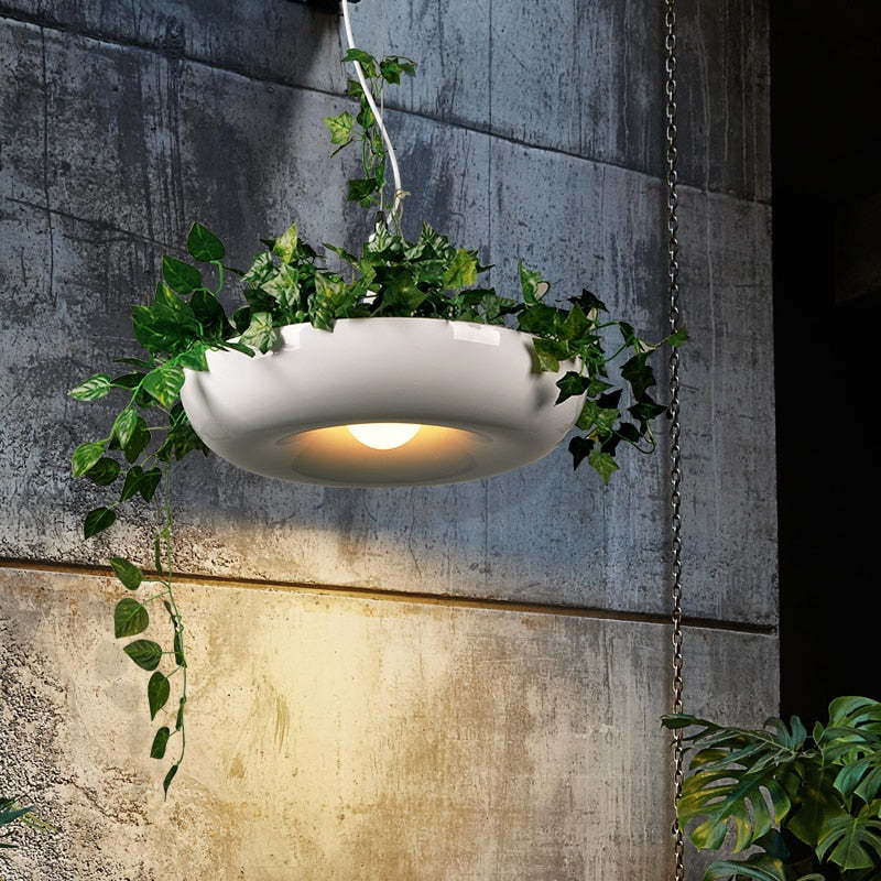 Warm Glow Lacquered Metal Round Pendant Light