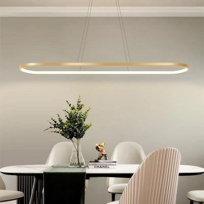 Minimalist Oval Pendant Light Featuring Warm Glow