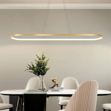 Minimalist Oval Pendant Light Featuring Warm Glow