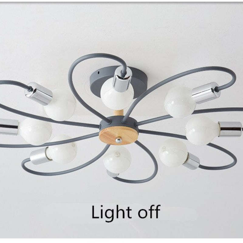 Green Grey Ceiling Flush Light Glass And Metal Elegant