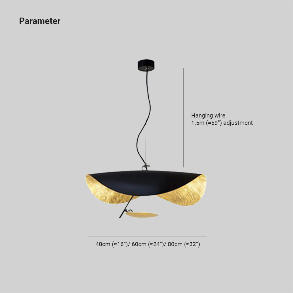 Warm Glow Pendant Light With Gold Foil
