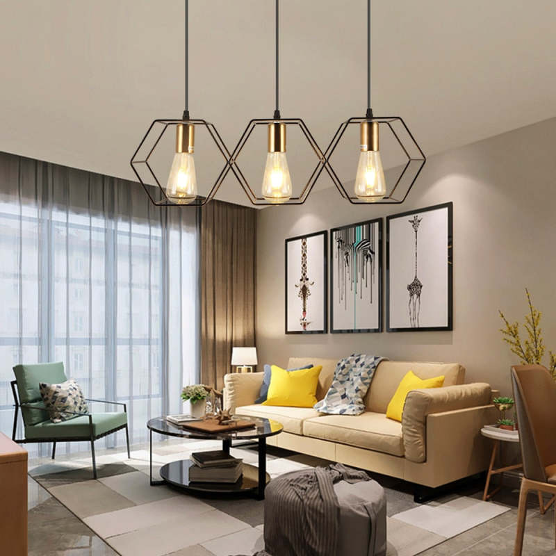 Rustic Geometric Black Finish Pendant Light For Ambient Glow
