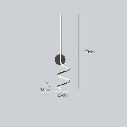 Matte Black And White Spiral LED Art Wall Light