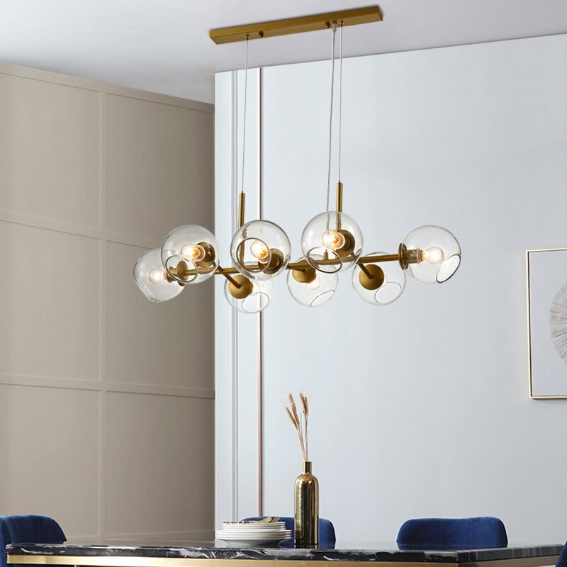 Pendant Light with Glass Globe for Ambient Living Room Ambiance