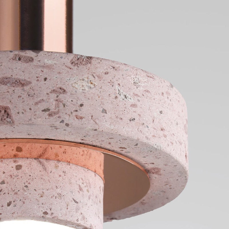 Art Deco Pendant Light With Terrazzo Accents And Colorful LED