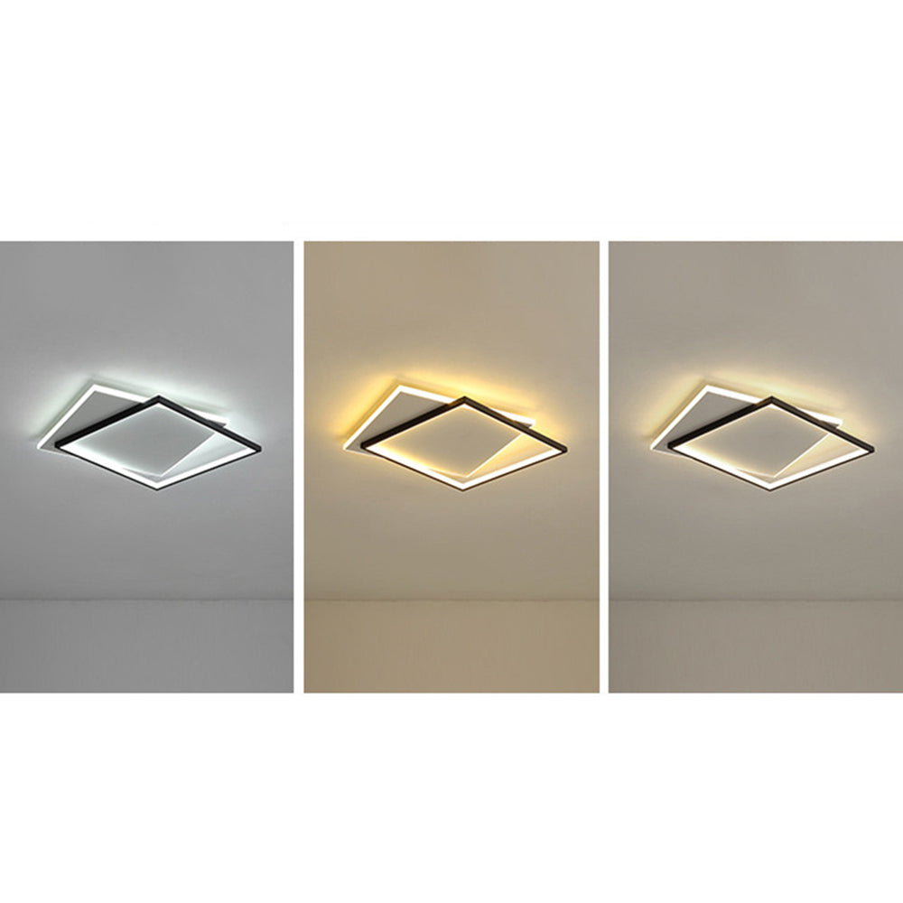 Square Or Round Black And White Premium Flush Mount Ceiling Light