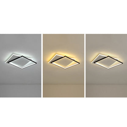 Square Or Round Black And White Premium Flush Mount Ceiling Light
