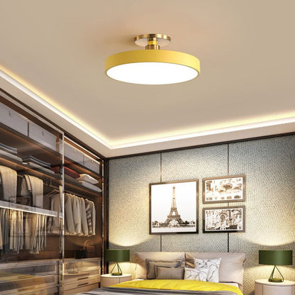 Black White Gold Dusty Blue Slim Round Flush Mount Ceiling Light