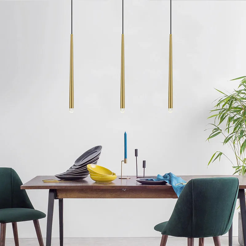 Illumination Ample With Light Pendant Linear Gold