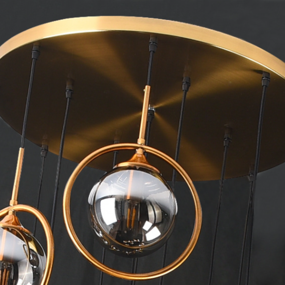 Spiral Ambient Glass Pendant Lamp for Staircase