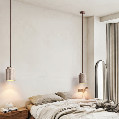 Warm Glow Travertine Pendant Ceiling Light