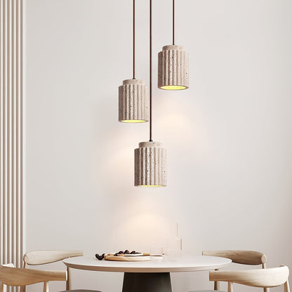 Warm Glow Travertine Ceiling Pendant Light