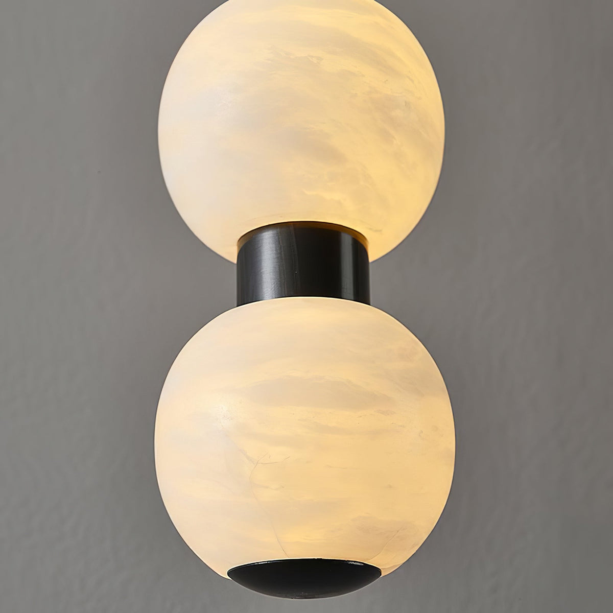 Warm Glow Alabaster Lyra Pendant Light For Stairs