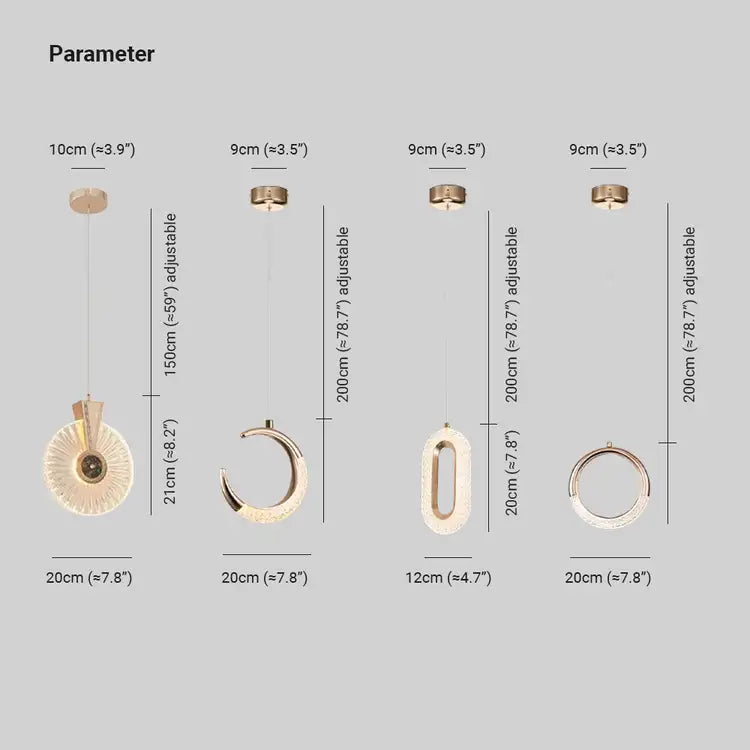 Four Style Variations Artistic Kristy Pendant Light