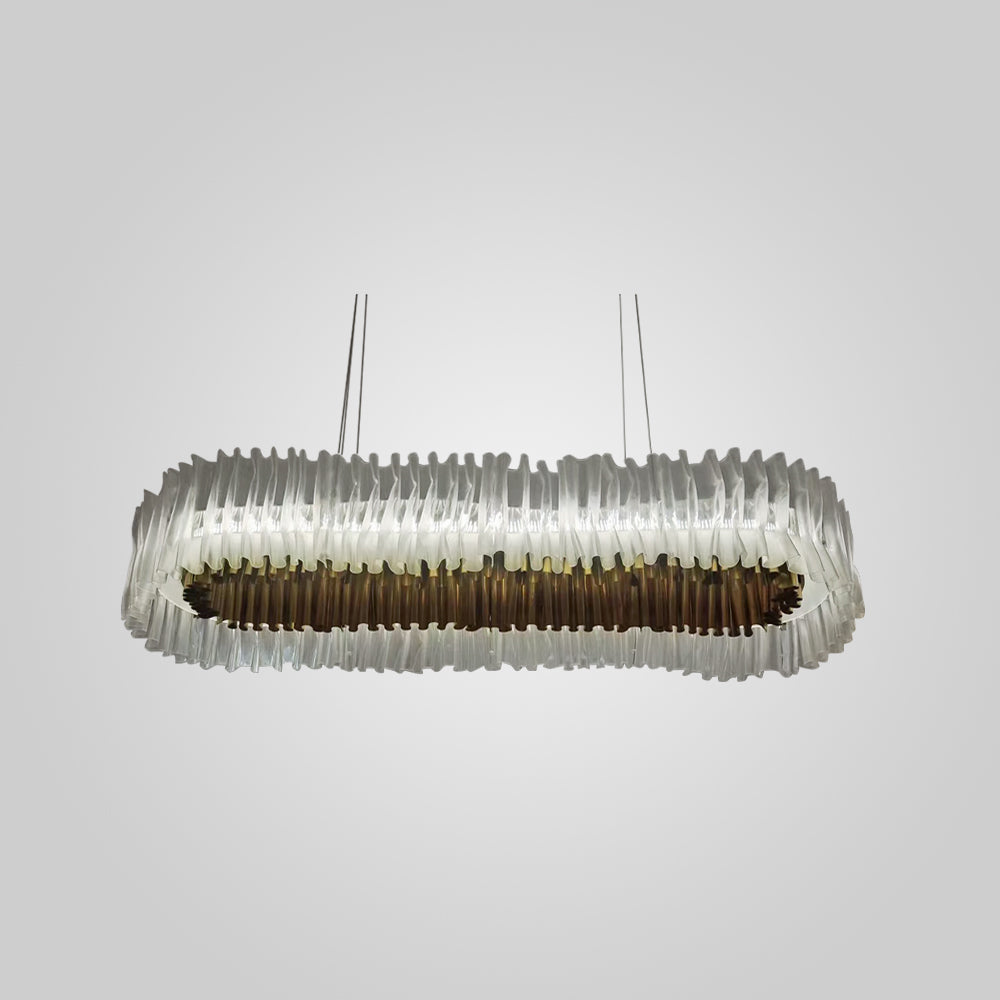 Stainless Steel Elegant Pleated Circle Pendant Light