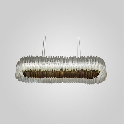 Stainless Steel Elegant Pleated Circle Pendant Light