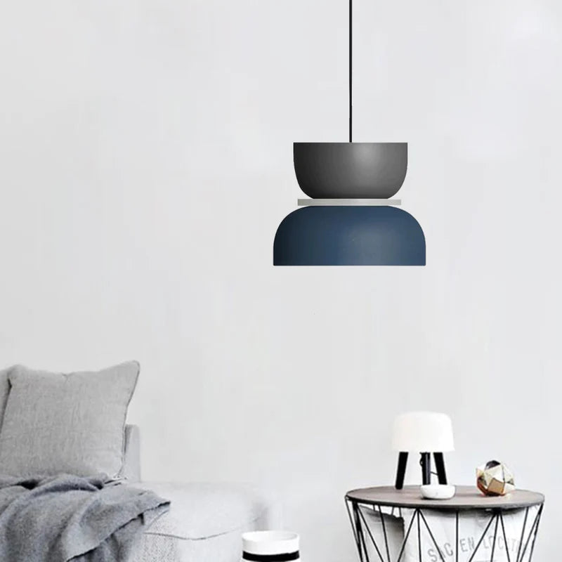 Industrial Two Tone Pendant Light With Colorful Glow