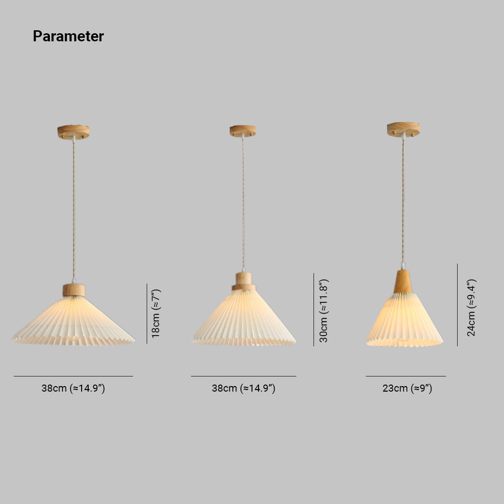 Ambient Glow Wood Pendant Light Umbrella Shape