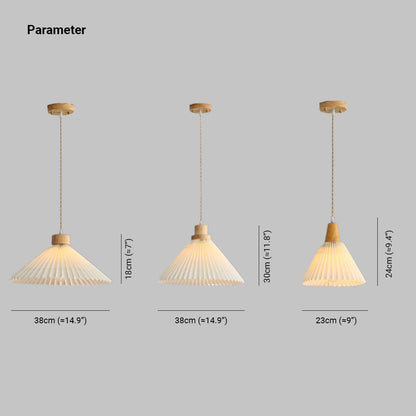 Ambient Glow Wood Pendant Light Umbrella Shape