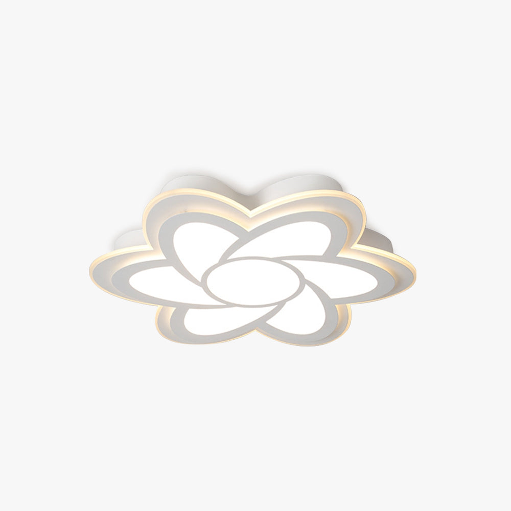 White Metal Blossom Flush Mount Ceiling Light
