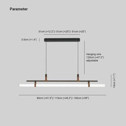 Black Gold Modern Linear Pendant Light For Living Spaces