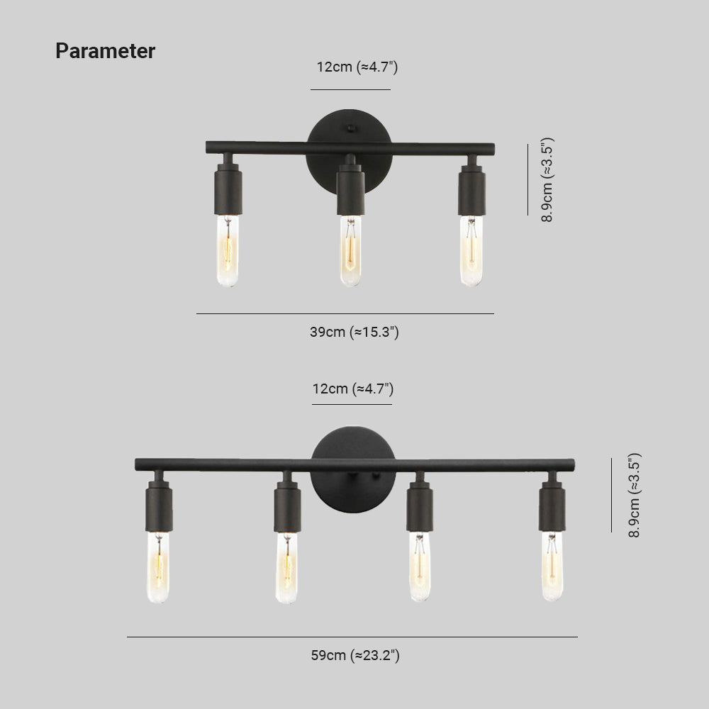 Bathroom Dimmable IP44 Black Modern Glass Wall Light