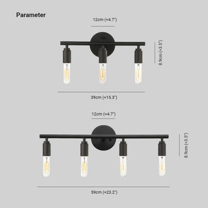 Bathroom Dimmable IP44 Black Modern Glass Wall Light
