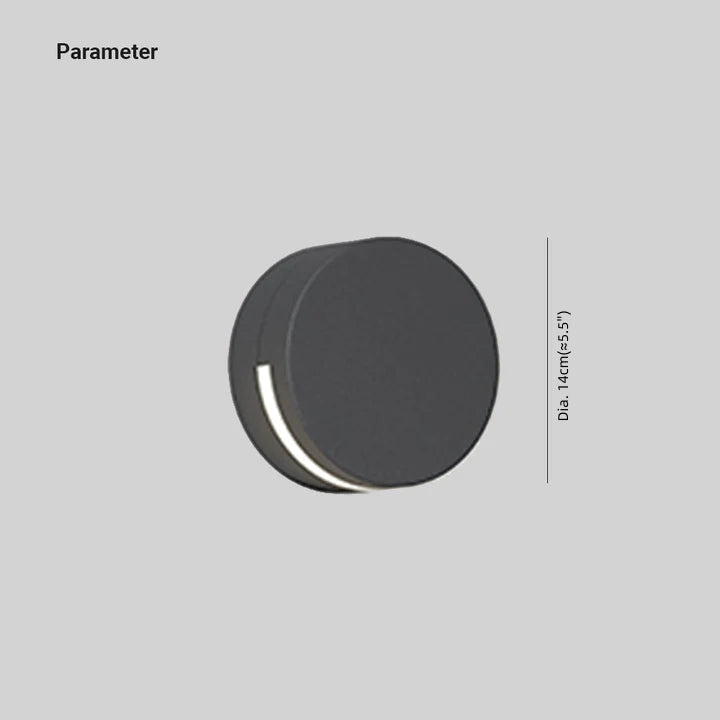 Outdoor Wall Light In Black Metal And Glass Minimalist Round