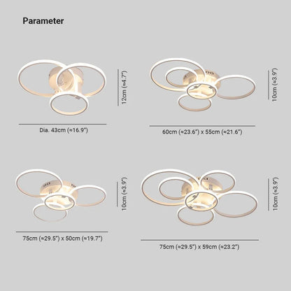 Black And White LED Ceiling Light Overlapping Circle