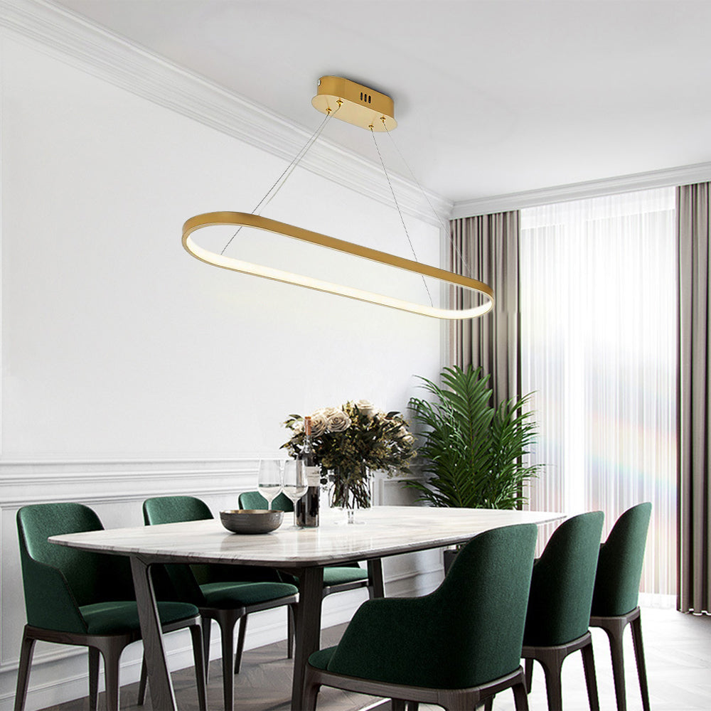 Minimalist Oval Pendant Light Featuring Warm Glow