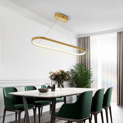Minimalist Oval Pendant Light Featuring Warm Glow