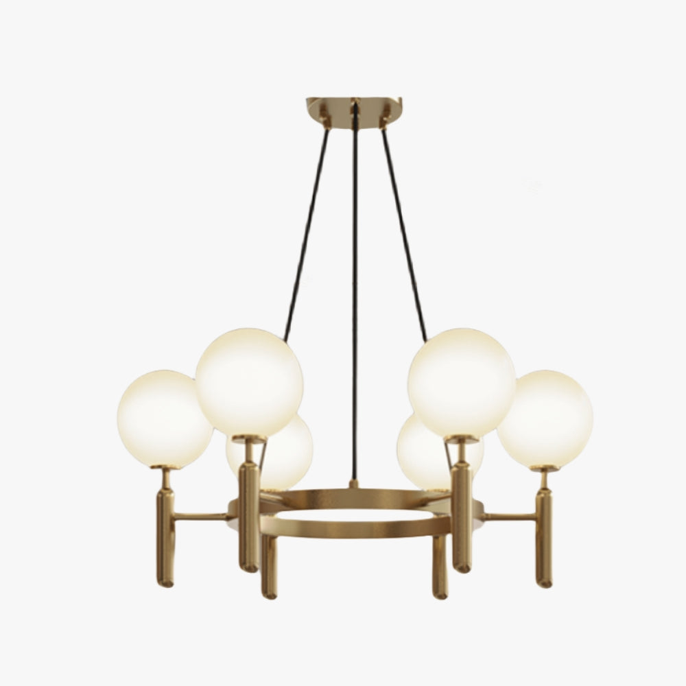 Pendant Light With Timeless Appeal in Gold White Glass Metal