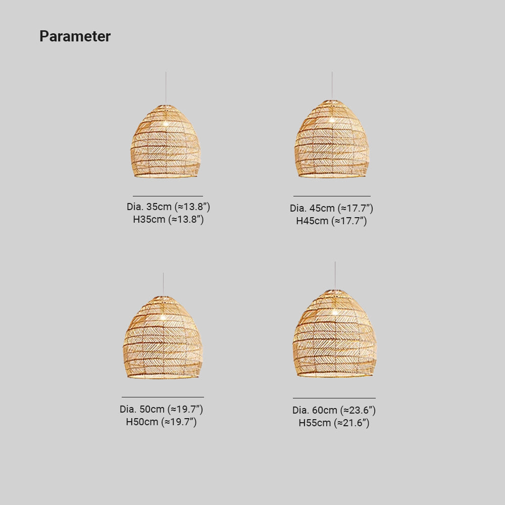 Rattan Accent Retro Led Pendant Light
