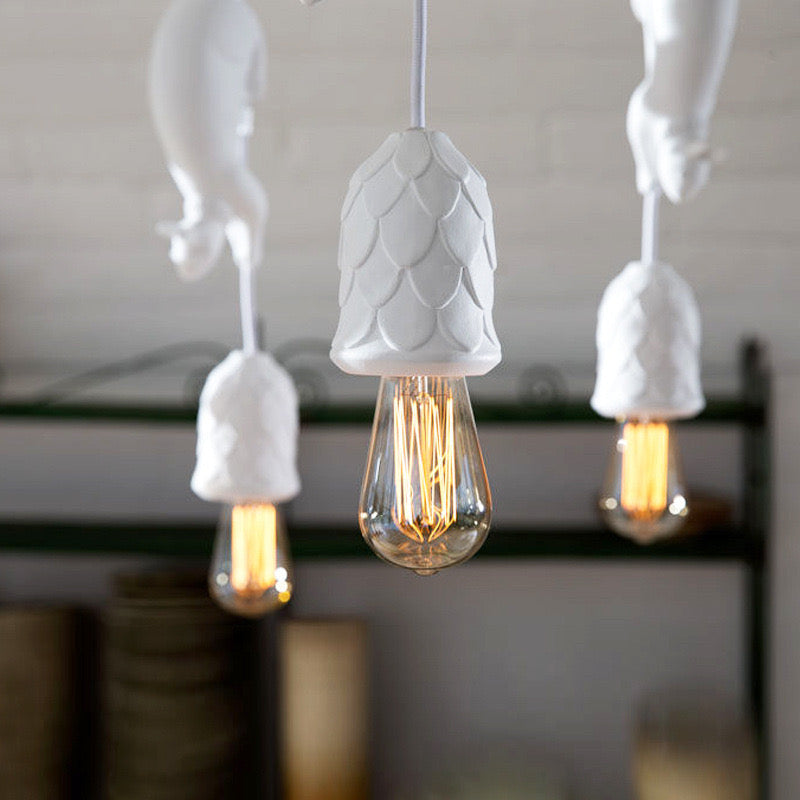 Resin Squirrel Pinecone Pendant Light For Dining Ambiance