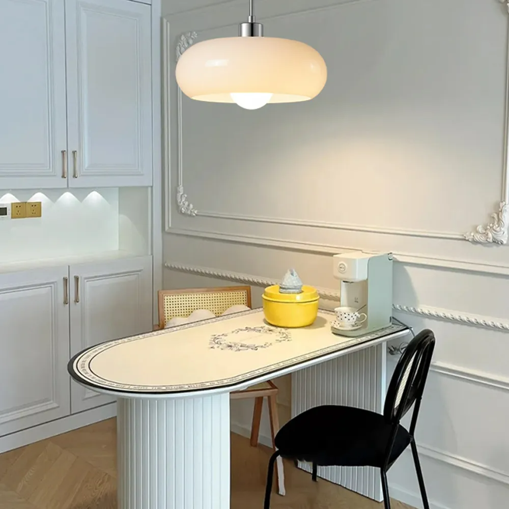 White Or Orange Adjustable Glass Pendant Light