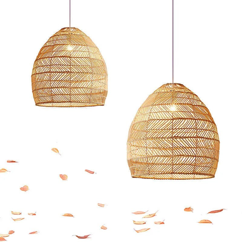 Natural Warmth Handcrafted Bamboo Rattan Pendant Light